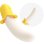 Vibrador Pretty Love Banana Geek silicone 7 modos vibração 3 de empurrador recarregável USB amarelo