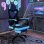 Vinsetto Silla Gaming Con Reposapiés Retráctil Respaldo Reclinable Azul