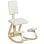 Homcom Silla Ergonómica De Rodillas Con Respaldo Marco De Madera Crema