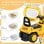 Homcom Tractor A Pedales Para Niños De 18 A 48 Meses Con Pala Bocina Amarillo