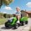 Aiyaplay Tractor Eléctrico Para Niños Con Remolque Desmontable Verde