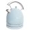 Chaleira elétrica vintage 1,8 L aço inoxidável compacta, prática 2200 W, azul.
