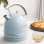 Chaleira elétrica vintage 1,8 L aço inoxidável compacta, prática 2200 W, azul.