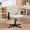 Homcom Silla De Oficina Piernas Cruzadas Con Reposabrazos Abatible Crema