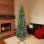 Homcom Árbol De Navidad Estrecho 180 Cm Con Luces Led Ramas Piñas Y Soporte