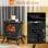 Homcom Chimenea Eléctrica De Pie 750/1500 W Área De Cobertura 15-20 M² Negro