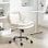 Homcom Silla De Oficina Con Piernas Cruzadas Asiento Ancho Gris Claro