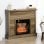 Homcom Chimenea Eléctrica 1800w Efecto De Llama Para Sala 30 M² Madera