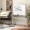 Homcom Pizarra Blanca Móvil De Doble Cara Magnética 120x90 Cm Con Soporte
