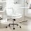Homcom Silla De Oficina Con Piernas Cruzadas Asiento Ancho Blanco