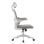 Silla de oficina ergonómica Aron con refuerzo lumbar, reposacabezas y brazos abatibles negra