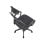 Silla de escritorio Ken reposacabezas regulable, base cromada, ruedas anti-rayas, tejido red transpirable, 58,5x56 cm, a