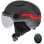 Casque vélo intelligent Gris foncé taille L lumière de frein auto télécommande USB-C 8h IPX4 visière anti-UV