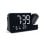 Radio despertador proyector negro 7.5 W proyeccion hora alarma dual USB-C FM calendario