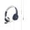Auriculares Pantone PT-WDH002N con cable Jack 3.5 mm para oficina y centro de llamadas con micrófono boom azul