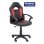 Silla gaming juvenil Mohedas negra y roja con respaldo y asiento acolchados, altura regulable y base giratoria