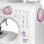 Lucznik Máquina de Coser Mini Semiautomática Blanca/Rosa