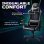Acer Predator Rift Go Gaming-Stuhl, Schwarz/Blau, 120 kg, 1D Armlehnen, Stahlrahmen