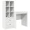 Escritorio vidaXL Madeira 6 Compartimentos 2 Cajones Blanco 76x70x50 cm