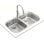Fregadero Teka Stylo 2C acero inoxidable rectangular 2 senos 828x485 mm