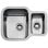 Lavello Teka BE 1 1/2 C 625 REV Acciaio Inox doppia vasca quadrata Top-Mounted