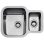 Lavabo Teka BE 1 1/2 C 625 REV Inox 2 Bacias Quadrado