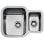 Lavello Teka BE 1 1/2 C 625 REV Acciaio Inox doppia vasca quadrata Top-Mounted