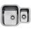Lavello Teka BE 1 1/2 C 625 REV Acciaio Inox doppia vasca quadrata Top-Mounted