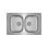 Lavello top-mount Teka UNIVERSE 80 T-XP 2C, acciaio inox, 2 vasche, 500 mm