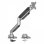 Support d'écran V7 DM1HDS 15 kg jusqu'à 49 pouces avec ressort à gaz, hauteur réglable, noir et argent