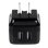 Chargeur USB mural StarTech Dual 2 ports 17W universel voyage noir