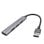 Hub USB i-tec Metal 4 Puertos 1x USB 3.0 + 3x USB 2.0 Autoalimentado Gris Carcasa Metálica