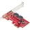 Controller PCI Express SATA 2 Porte 6Gbps ASM1161 Profilo Completo o Basso Rosso