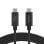 Cable USB C Belkin INZ004BT2MBK 2 m USB4 Gen 2x2 20 Gbit/s Reforzado Negro