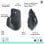 Ratón Logitech MX Master 3S Inalámbrico RF Bluetooth 8000 DPI Grafito Silencioso Ergonómico