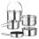 Batería de cocina Inoxibar Kamping 61117 acero inoxidable 7 piezas desmontable bolsa