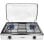 Hornillo a gas Vitrokitchen 202BB 2 quemadores Butano Blanco y Negro Aluminio Pulido