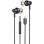 Auriculares Qubo AU-300C com cabo USB-C Microfone e controlo de volume Preto