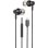 Auriculares Qubo AU-300C com cabo USB-C Microfone e controlo de volume Preto