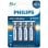 Pilha Philips LR6E4B/10 Ultra Alkaline AA 1,5V Pack 4 Sem Metais Pesados