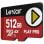 microSDXC Lexar PLAY PRO 512GB R900/W600 Express Hochgeschwindigkeit schwarz-rot
