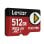 microSDXC Lexar PLAY PRO 512GB R900/W600 Express Hochgeschwindigkeit schwarz-rot