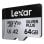 Carte MicroSD Lexar Professional SILVER PLUS 64Go UHS-I 205 Mo/s V30 A2