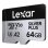 Carte microSD Lexar Professional SILVER PLUS 64GB Pack 2x UHS-I V30 205MB/s résistante