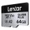 Carte microSD Lexar Professional SILVER PLUS 64GB Pack 2x UHS-I V30 205MB/s résistante