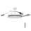 Ventilador de techo con aspas retráctiles, 122 cm, motor DC, 30W con luz regulable y control remoto, blanco