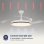 Ventoinha de Teto com Luz Origial AirBliss 30W 122cm 6 Velocidades Pás Retráteis Comando