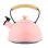 Chaleira Briebe 00447 Apito Aço Inoxidável 2,3 L Indução Rosa Pastel Pega Madeira