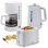 Set électroménager Briebe SKT1178WHT Tostador 2 tranches, Bouilloire 1,7L, Cafetière 1,25L Blanc