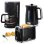 Haushaltsset Briebe SKT1178BLK Elegance Toaster Wasserkocher Kaffeemaschine Schwarz